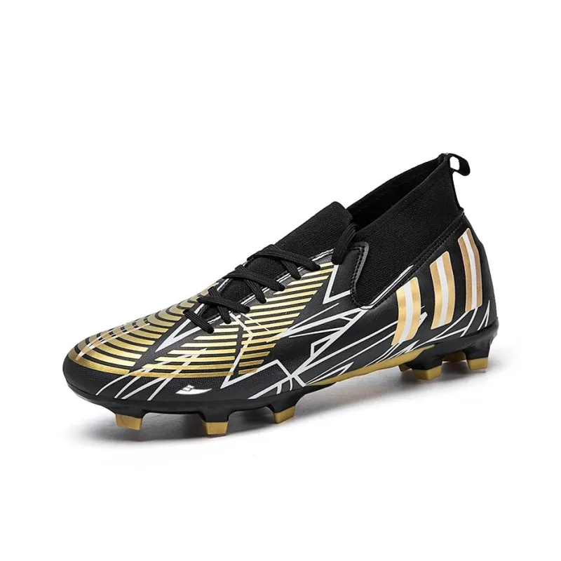 Kuding Soccer Shoes Unisex Mid Top Blue Peach Red/All Black/White Moon/Black Rose Red-4