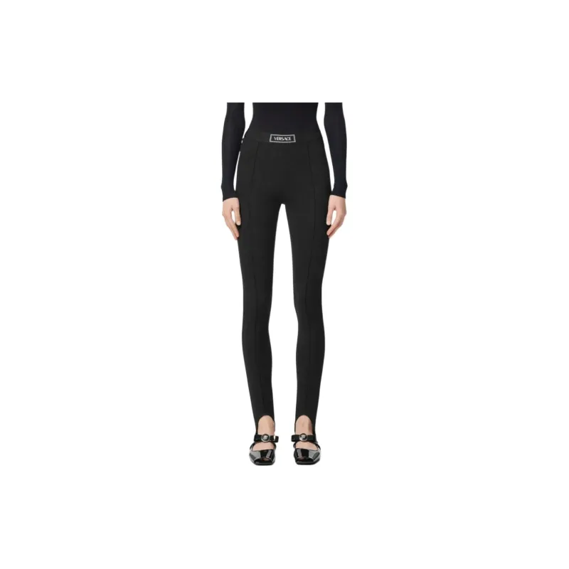 VERSACE 90s Vintage Logo High Waist Leggings-1