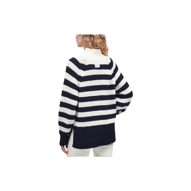BARBOUR Barbour Silverdale Knitted Jumper Sweater Women's White Black-3