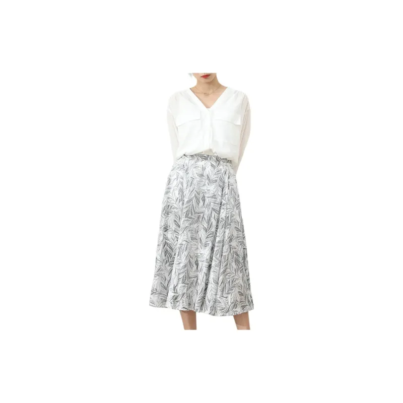 No Restrictions Casual Long Skirts Women's Black And White Print-2
