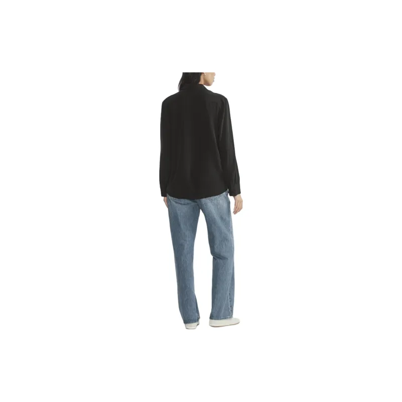 ARITZIA FW24 Wilfred Esme Silk Shirt Shirt Women's Sandwashed Black-3