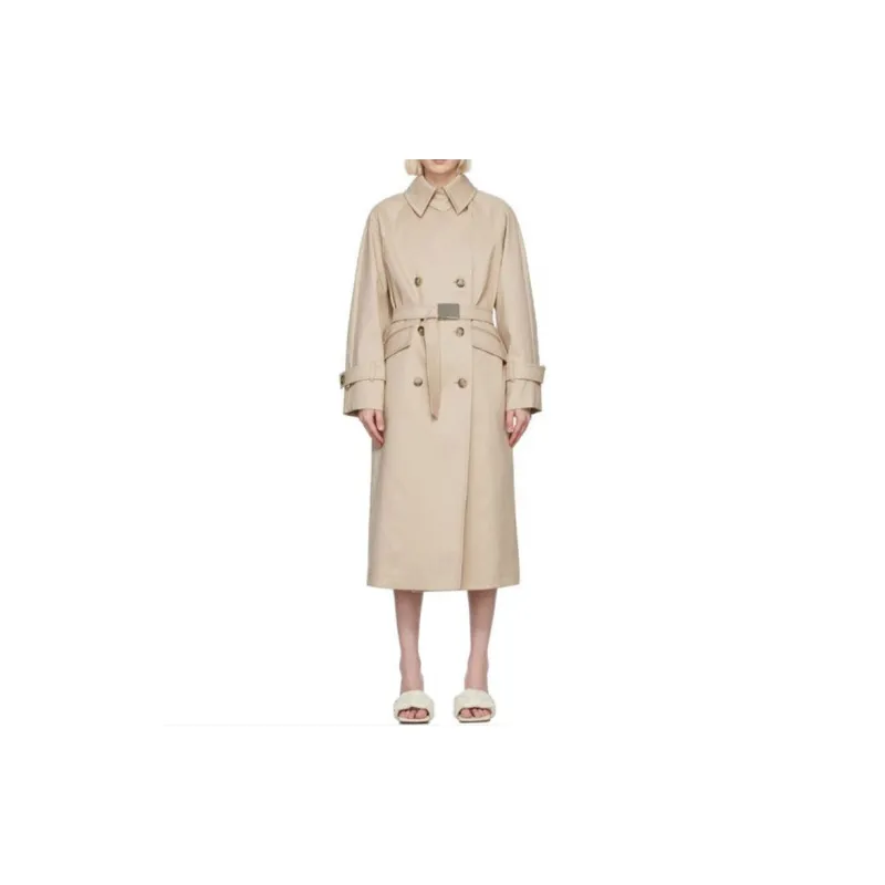 SportMax Trench Coats Women's Khaki-2