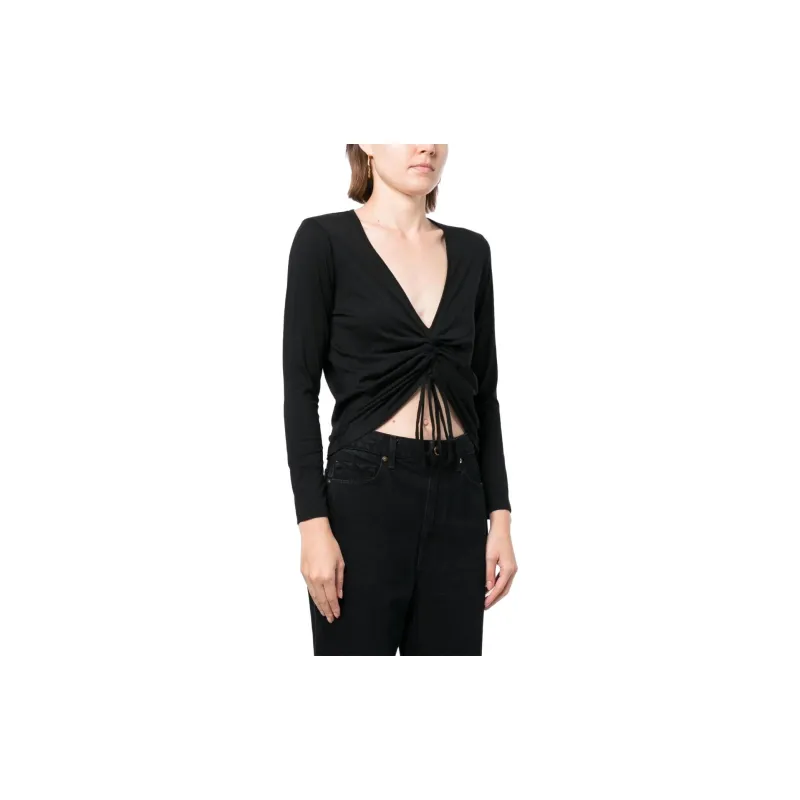 Veronica Beard Plunging V neck Gathered detail Top-3