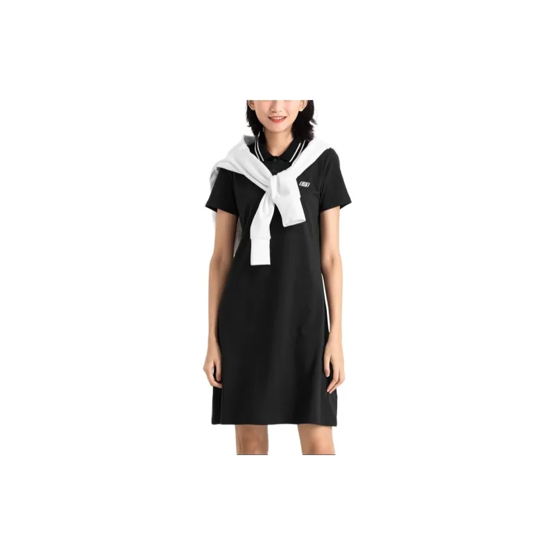Skechers Short Sleeved Dress Women's Carbon Black-3