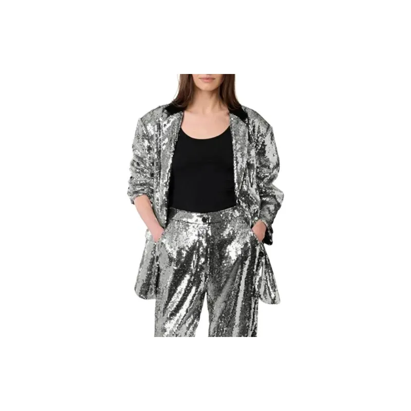 MANOUSH Sirène Trousers Casual Pants Women's Silver-3