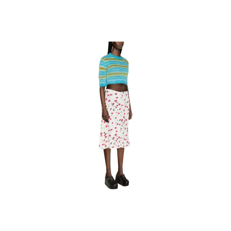 MARNI Striped Cropped Crewneck Jumper-3