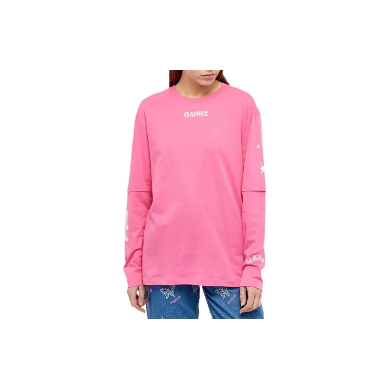 GANNI T-Shirts Women's Pink-1