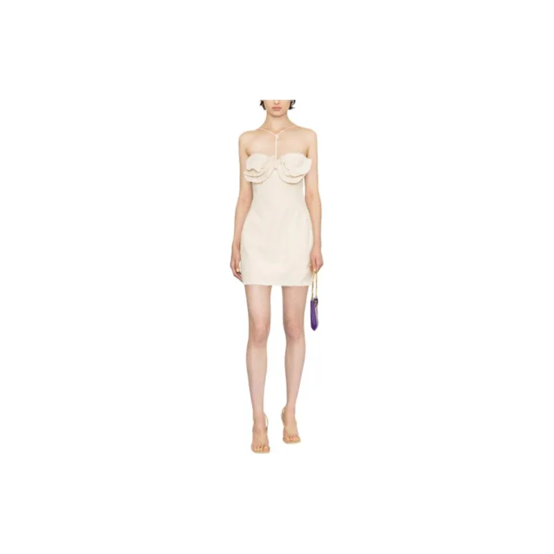 Jacquemus Frayed Mini Halter Dress-2