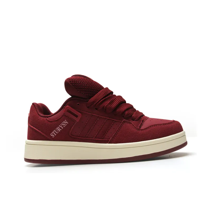 STUR YSN Wear resistant And Lightweight Low Top Skateboard Shoes Unisex Burgundy-3