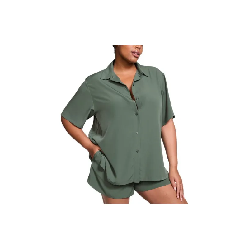 Victoria's Secret Shirt Women's Wood Green-1