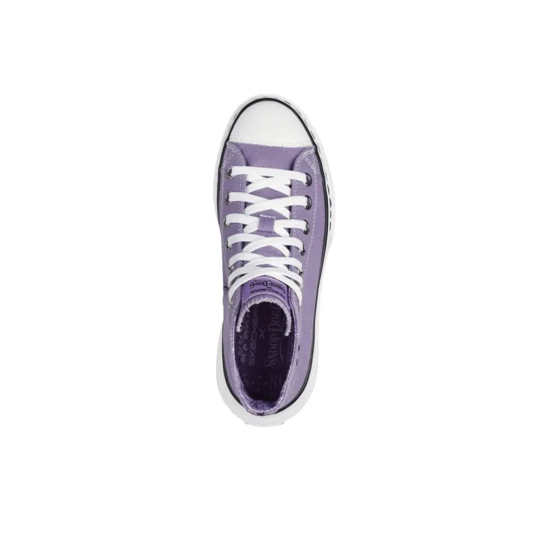 Snoop Dogg x Skechers SNOOP Anti-Slip Wear-Resistant High-Top Canvas Shoes Women's Purple-3
