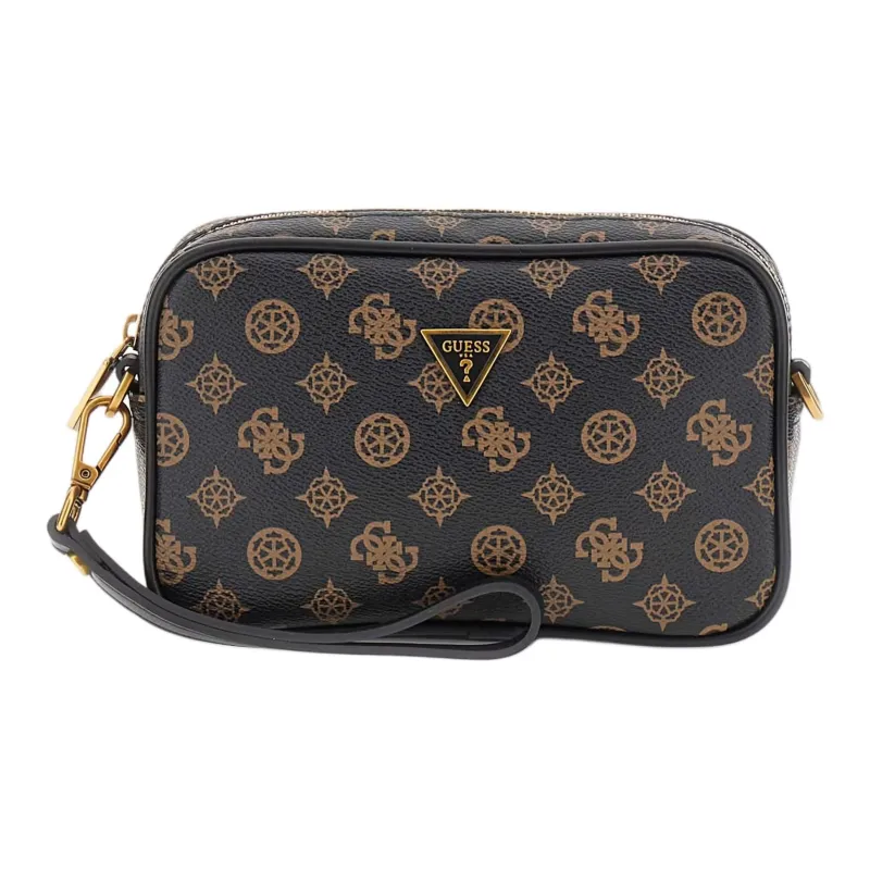 GUESS Polyurethane Makeup Bag Women's Brown & Black-0