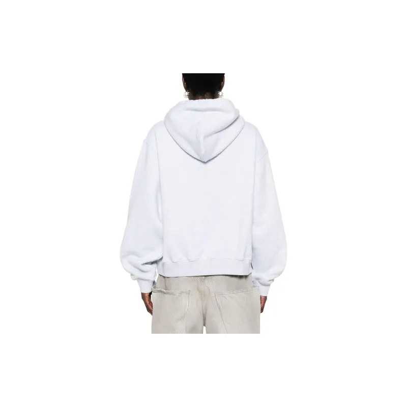 T By Alexander Wang Essential Terry Puff Paint Logo Hoodie Light Heather Grey-2