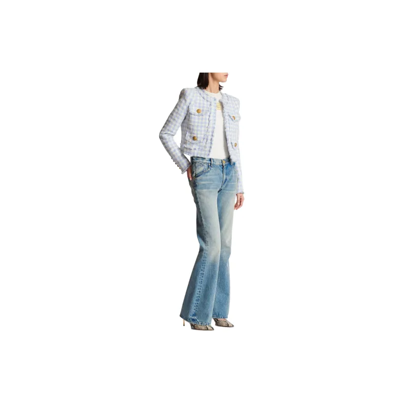 BALMAIN Gingham Tweed Jacket-2