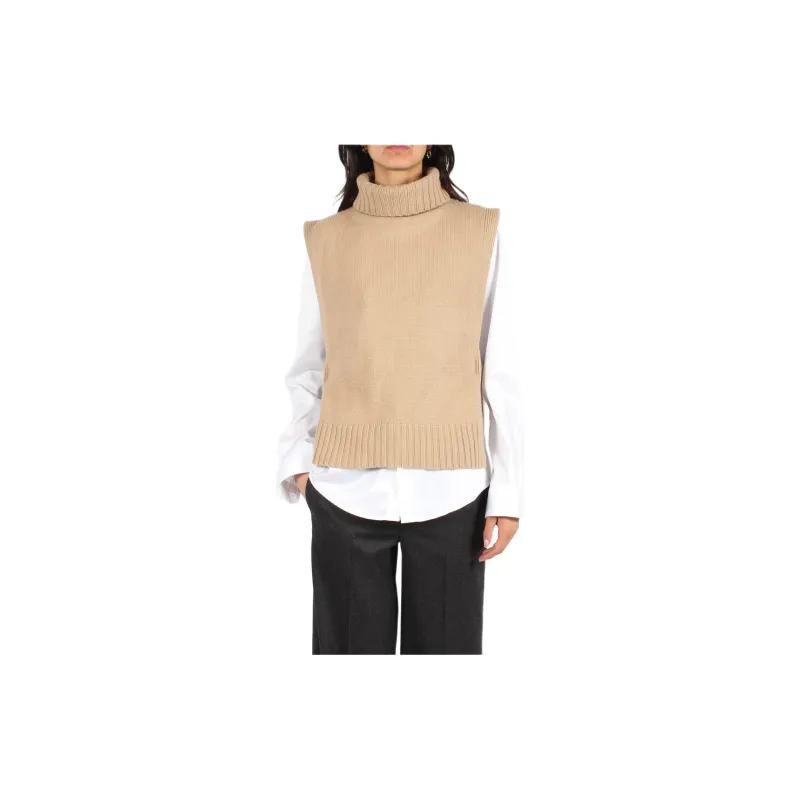 VINCE Roll neck Sleeveless Jumper-1