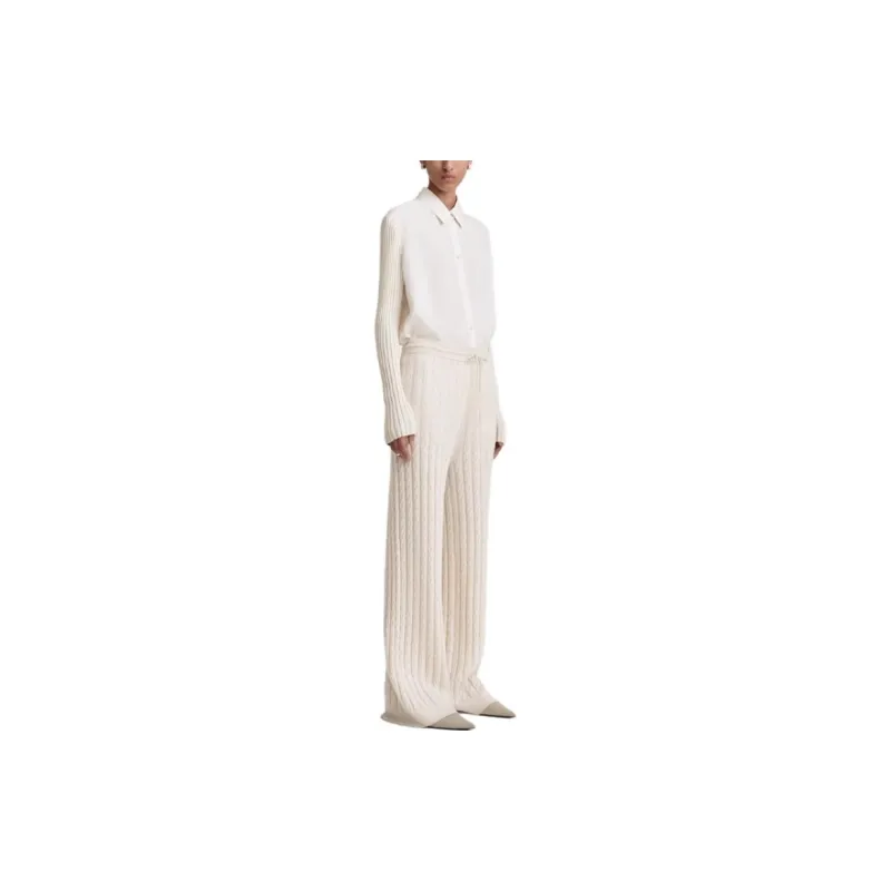 TOTEME Cable knit Straight leg Trousers-3