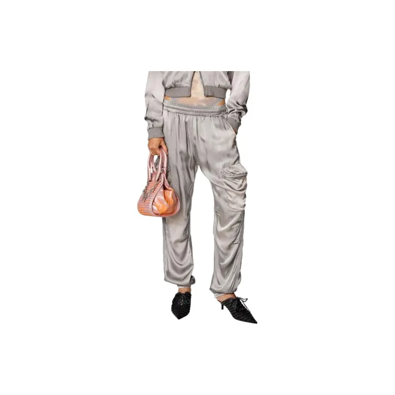 DIESEL P Mirow N1 Ruched Detail Satin Cargo Trousers-1