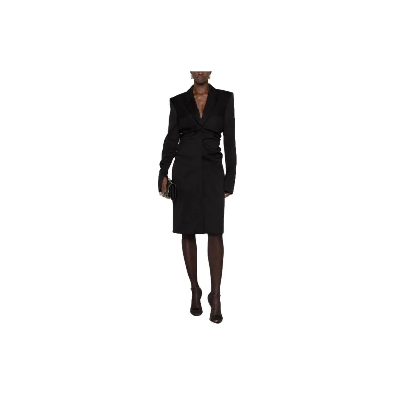 TOM FORD Long Sleeved Ruched Midi Dress-1