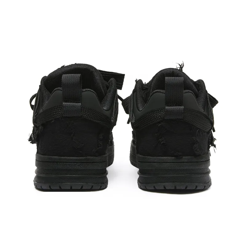 JIPOSEN Wrecking Patch Collection Low Top Classic And Versatile Skateboard Shoes Trend Unisex Black-5