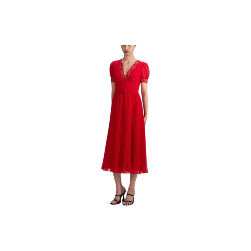 Self-portrait Short-Sleeved Dresses Women's True Red-1