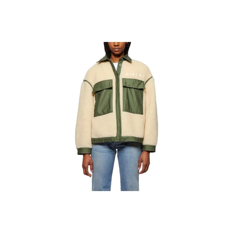 AMIRI Workwear Sherpa Jacket 'Alabaster/Sage'-1