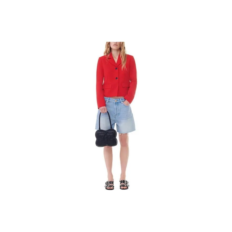 GANNI Raw cut Denim Shorts-1