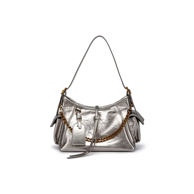 FAIRWHALE PU Shoulder Bag Regular Women's Black/Brown/Khaki/White/Burgundy/Silver-13