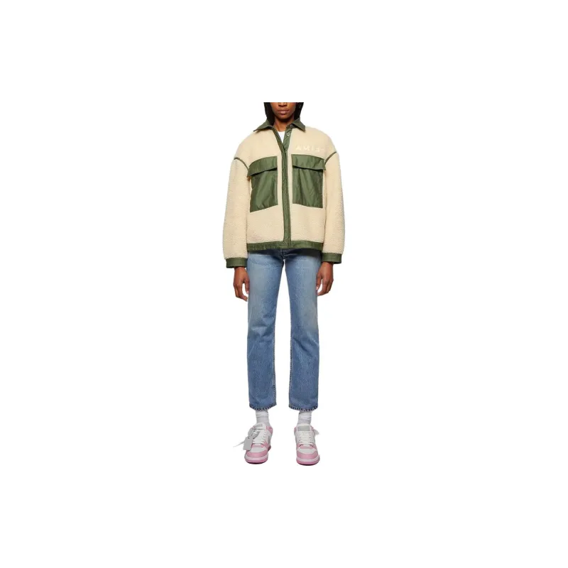 AMIRI Workwear Sherpa Jacket 'Alabaster/Sage'-4