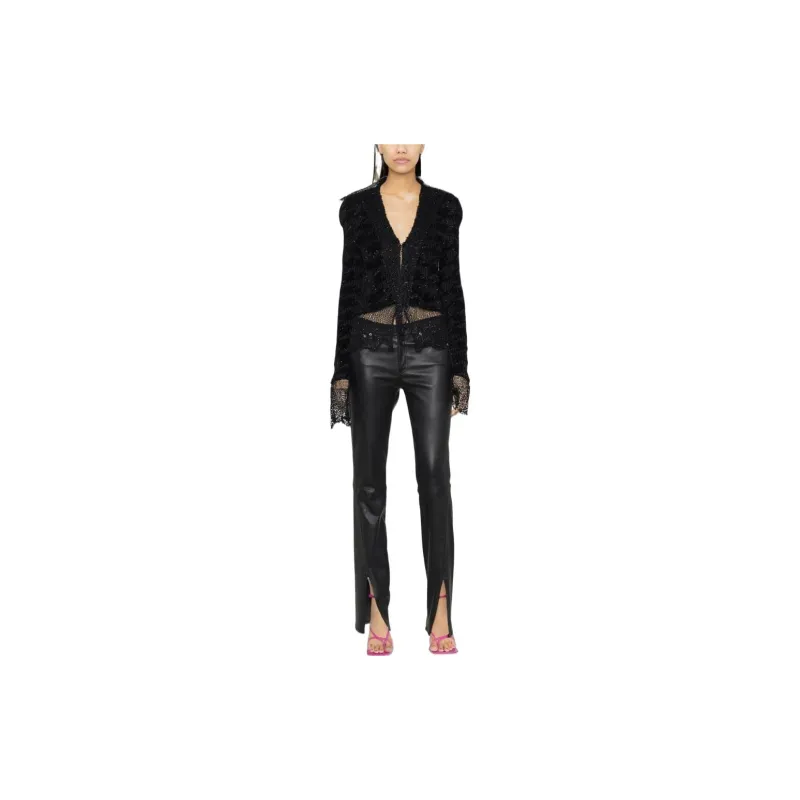 BALMAIN Sheer Tie front Knit Jacket-1