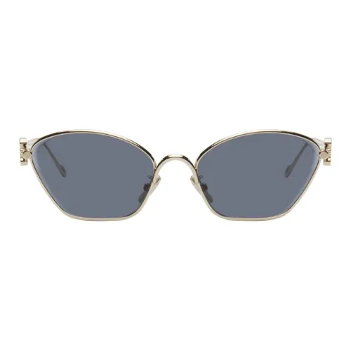 LOEWE Metal Irregular Shape Sunglasses Women's Silver
