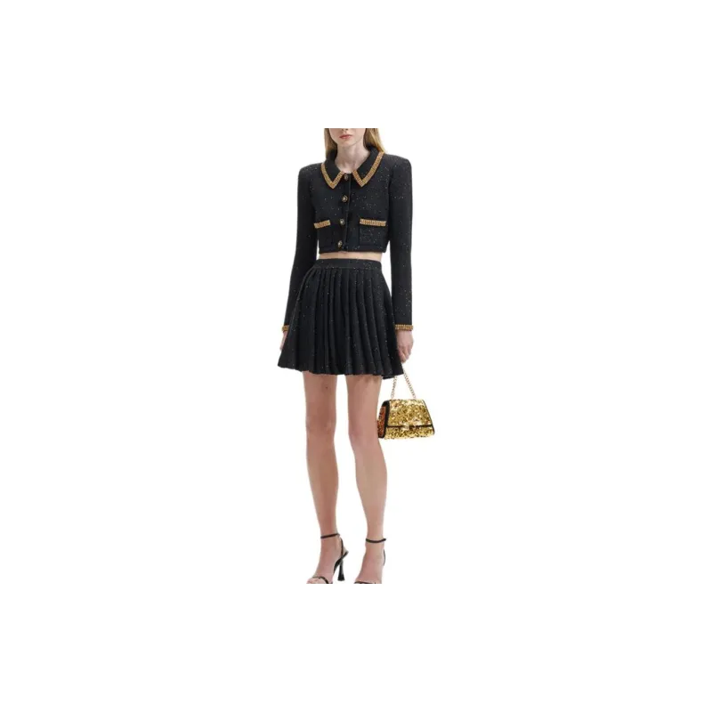 Self portrait Casual Short Skirts Women's Classic Black-1