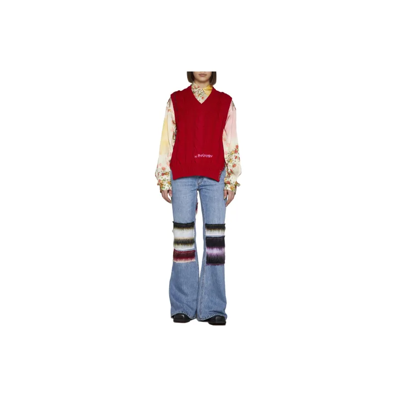 MARNI V Neck Cable Knit Vest-1