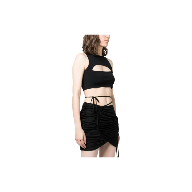 DSQUARED 2 Cut Out Crewneck Sleeveless Cropped Top-3