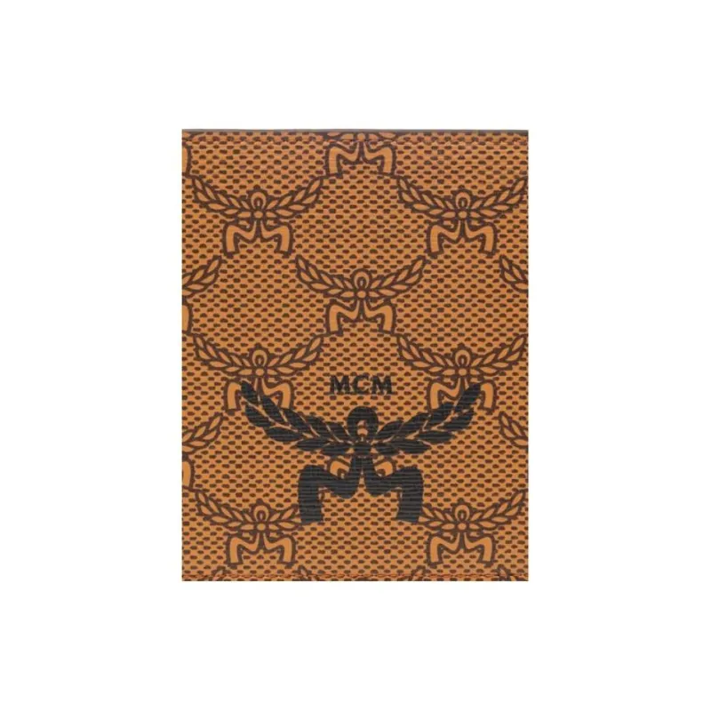 MCM Canvas With Leather Wallet Trumpets Men's Cognac-4