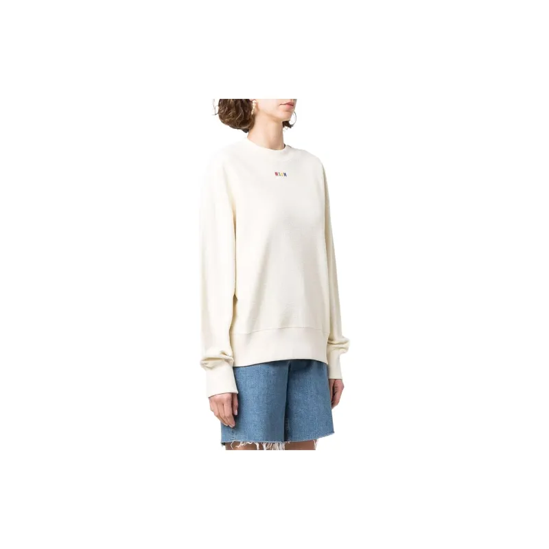 MSGM Logo Embroidered Crewneck Sweatshirt-2