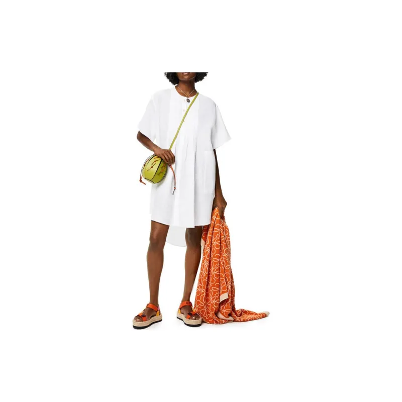 LOEWE Short Sleeved Dresses Women's White-1