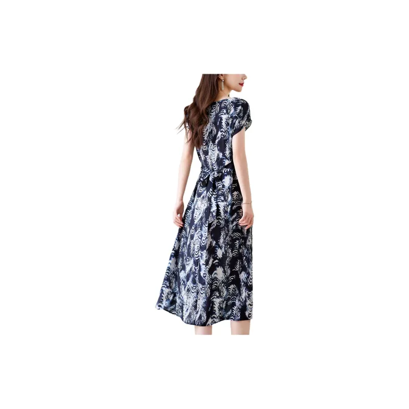 Ink Beauty Short Sleeved Dress Women's Blue-3