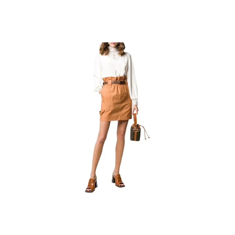 FENDI Casual Short Skirts Women's Brown-1