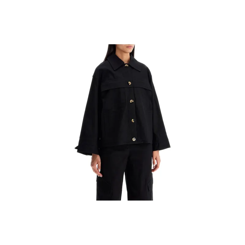 GANNI Herringbone Buttoned Jacket-1