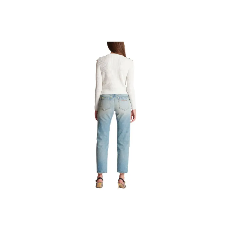 BALMAIN Signature Logo Embellished Crewneck Jumper-2