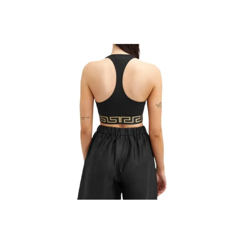 VERSACE Greca Border Sports Bra 'Black'-4