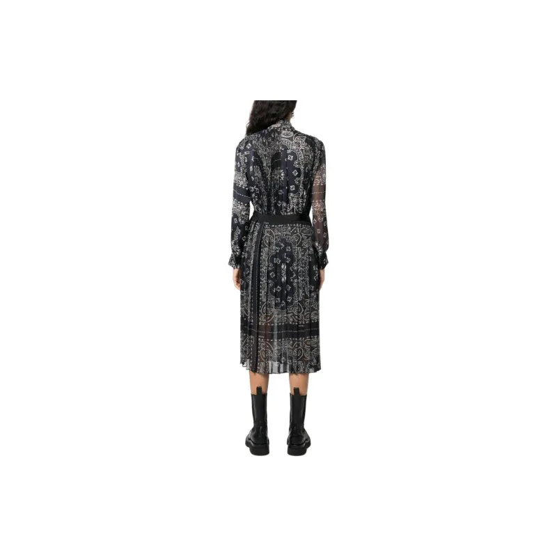 Sacai Bandana-print Crepe Midi Dress-2