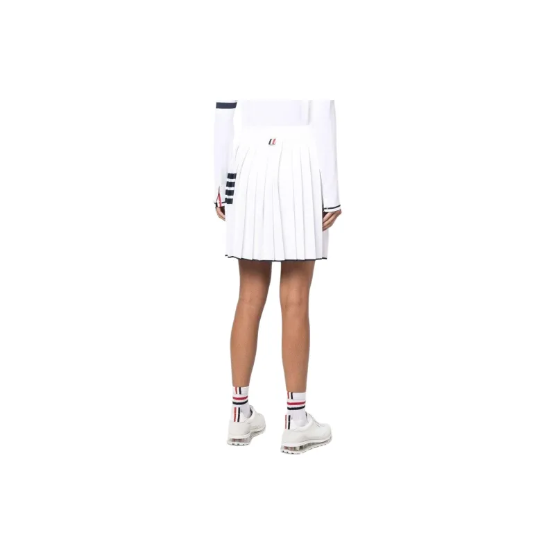 THOM BROWNE 4-Bar High Waist Pleated Skirt-2