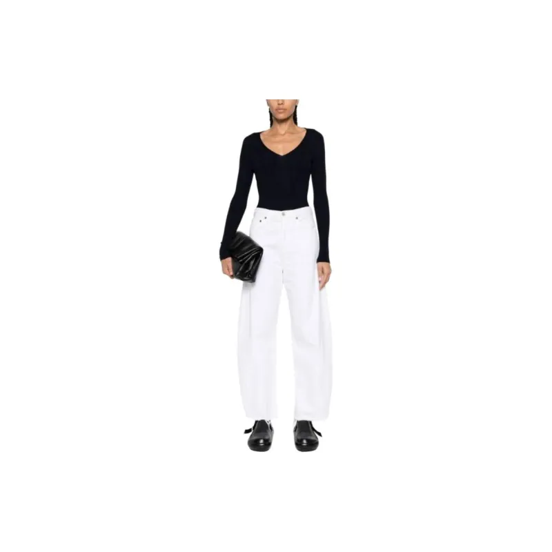 THEORY V neck Rib Knit Top-1