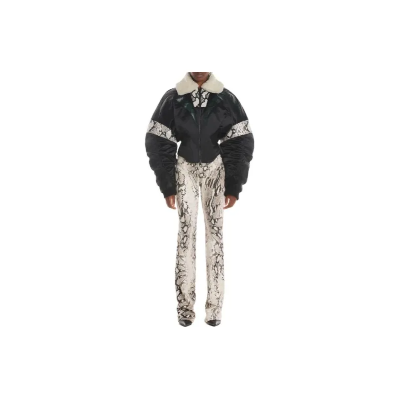 Mugler Snakeskin effect Flared Trousers-3