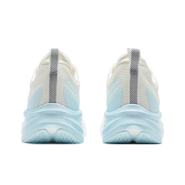 XTEP Anti Slip Wear Resistant Low Top Long Distance Running Shoes Women's Sail White/Soft Purple-3