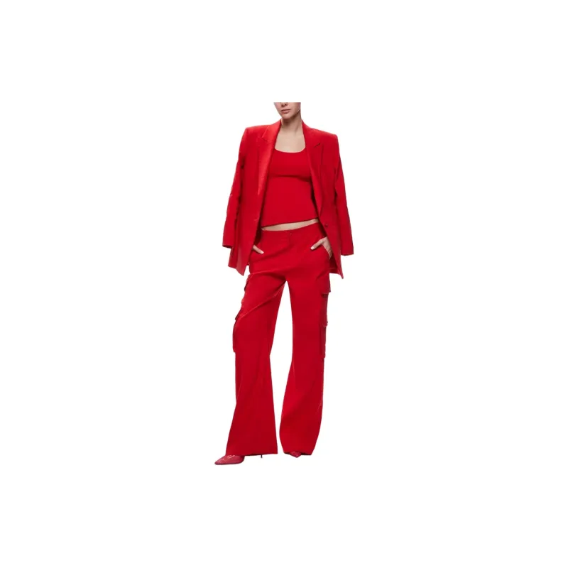 ALICE+OLIVIA Cargo Pants Women's Red-1