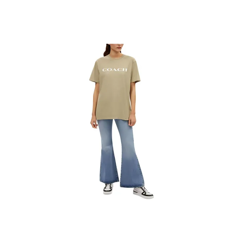 COACH T Shirt Women's Gray Green-1