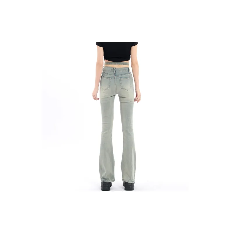 QYPRF Flared Pants Jeans Women's-3