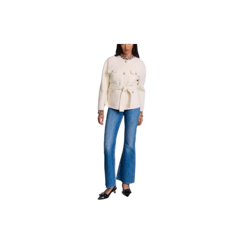 Maje Jackets Coats Women's Light Brown Beige Tint-1